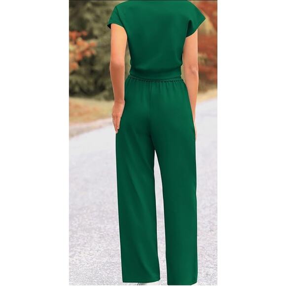 Women's 2Piece Outfits Tracksuit Twist Front Crop Tops Wide Leg SIZE LARGE - Picture 2 of 6